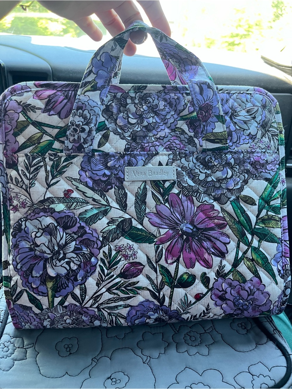 Vera Bradley Floral Quilted Travel Bag - Lavender Meadows - Picture 2 of 7